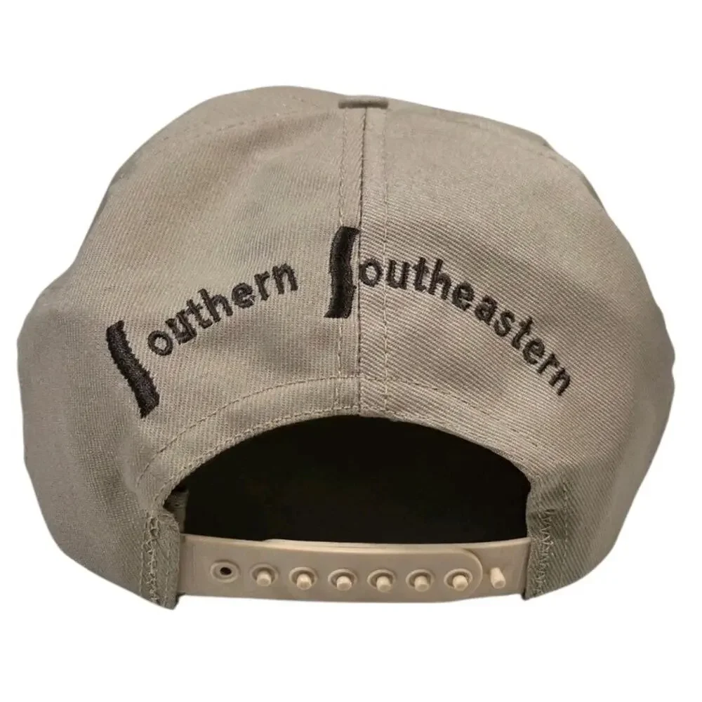 Vintage COTTON Snapback Hat Tan Brown USA Rope Embroidered Streetwear Unisex